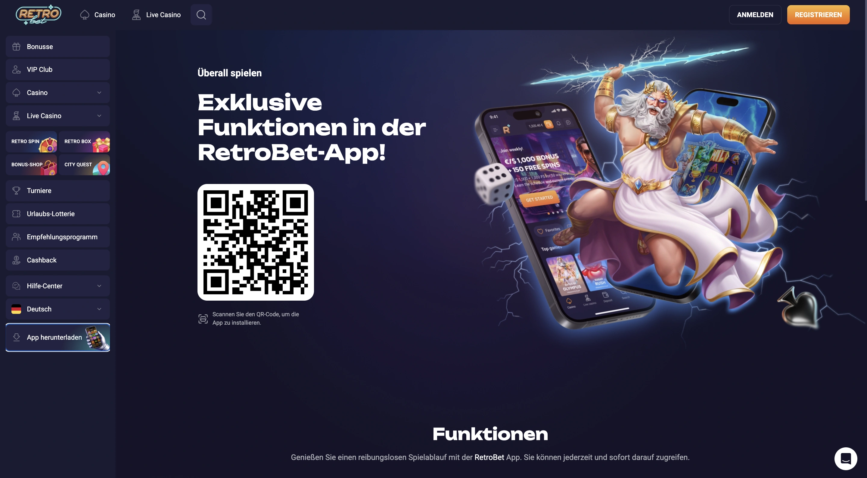 RetroBet Casino mobile Nutzung und App